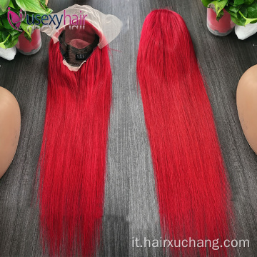 Le parrucche brasiliane brasiliane per capelli vergini in pizzo rosso all&#39;ingrosso